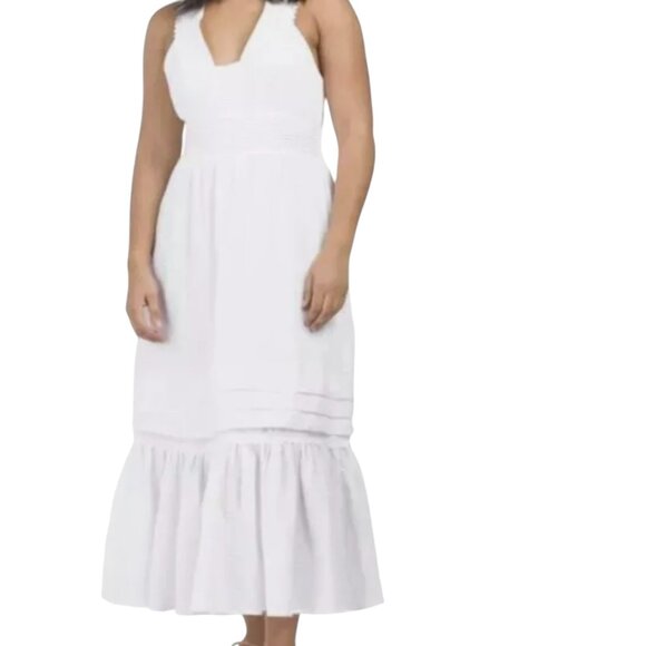 Magaschoni White Cotton Maxi Dress - Picture 1 of 8